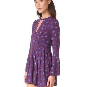 NWOT Free People Tegan Floral Keyhole Mini Dress